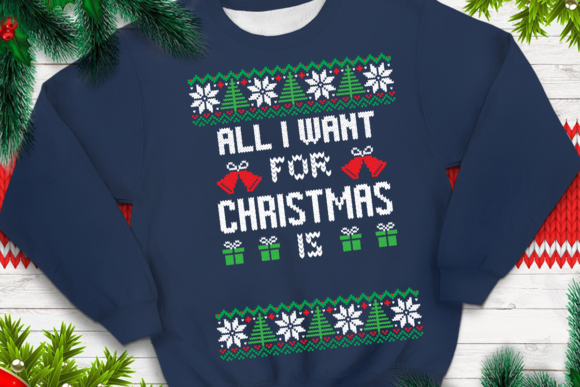 All I Want for Christmas Embroidery Template