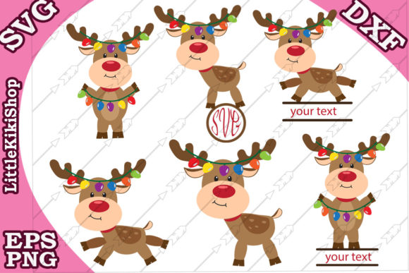 Charming Reindeer Lights for Festive Embroidery