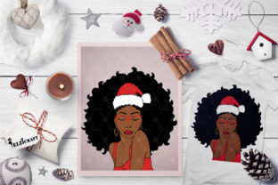 Christmas Afro Woman Graphics for Holiday Crafts