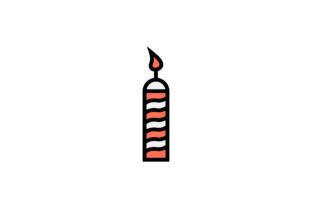 Christmas Candle Filled Outline Icon: A Versatile Graphic for Content Creators