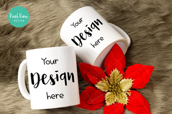 Christmas Couple Coffee Mug Mock-Up for Graphics & Mugs Amp