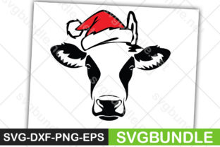 Christmas Cow Head: A Festive Graphics Asset for Crafty Creators