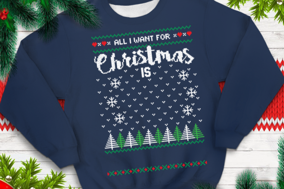 Christmas Graphics for Crafts: 009- All I Want for Christmas -template