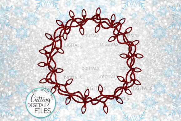 Christmas Lights Frame Graphics for Holiday Crafts