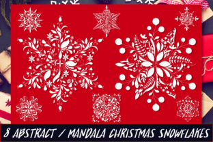 Christmas Mandala Snowflakes Graphics for Holiday Crafts