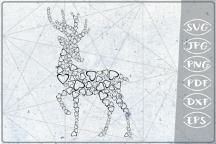 Christmas Reinder Hearts Print: A Charming Craft Graphic