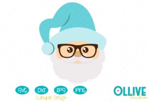 Christmas Santa Claus with Glasses Graphics for Crafts