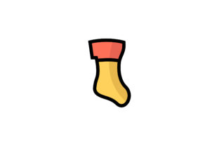 Christmas Sock Filled Outline Icon: A Versatile Graphics Asset