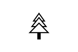 Christmas Tree Line Art Vector Icon for Graphics