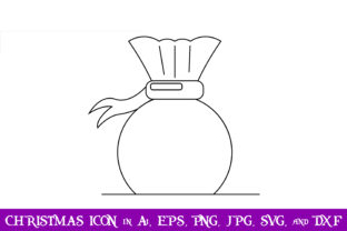 Gift Bag Christmas Icon for Graphics and Icons