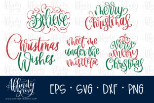 Hand Lettered Christmas Graphics for Holiday Crafts