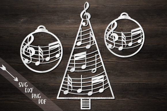 Music Christmas Tree Graphics for Holiday Crafts