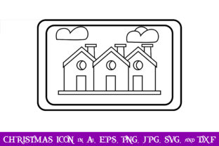 Outline of Houses Christmas Icon: Graphics Review