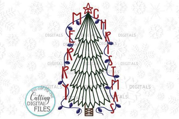 Primitive Merry Christmas Tree Graphics for Crafts