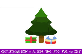 Tree and Gift Christmas Icon Graphics for Crafting